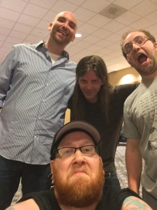 Noah Lugeons, Heath Enwright, Eli Bosnick, and me in the most perfect Reason Rally foursome possible.